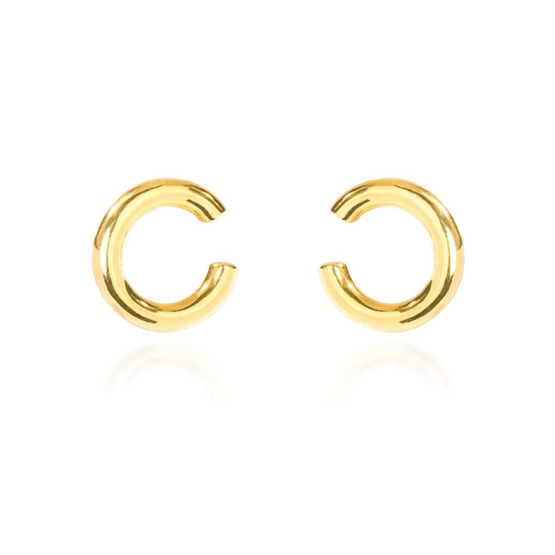 SET DE DOS SMALL MOON EAR CUFF GOLD