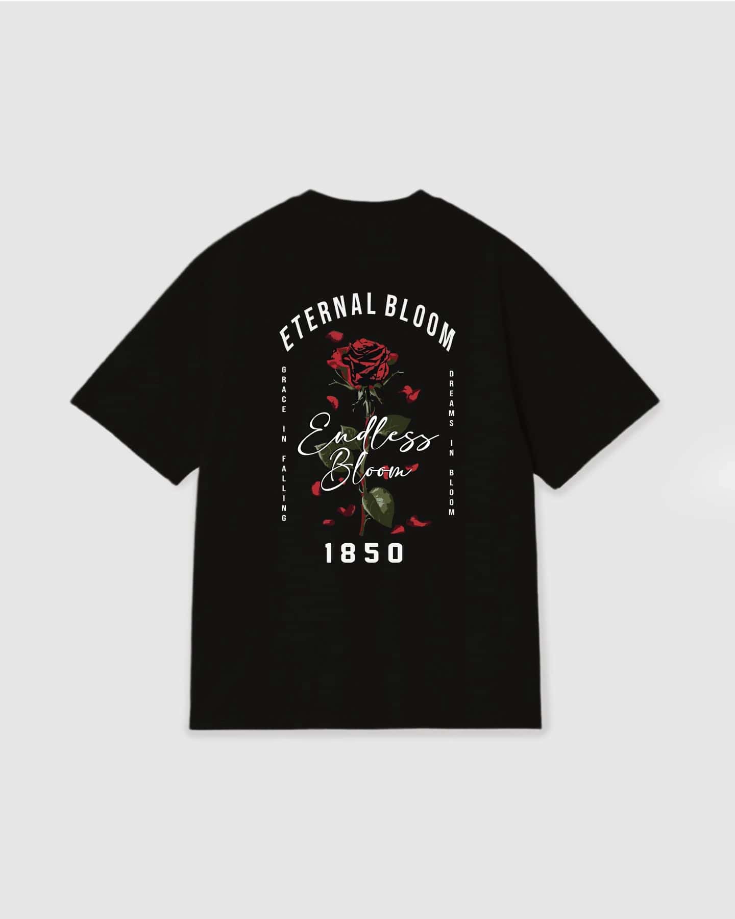 Oversized T Shirt Eternal Bloom Black