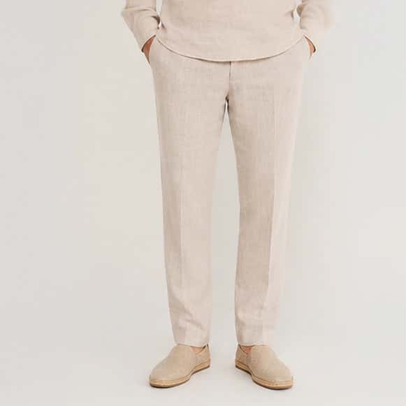 PANTALON CON PRETINA 100% LINO HOMBRE