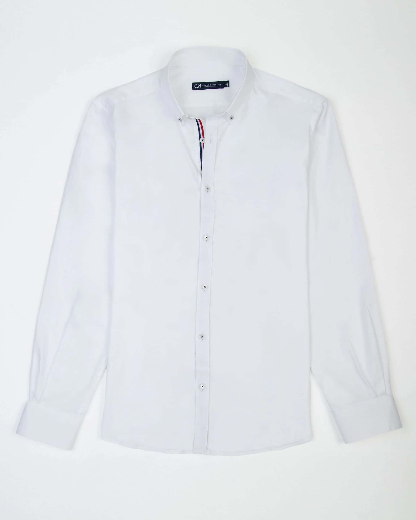 Camisa Sarga Hiladillo France Algodón Blanco
