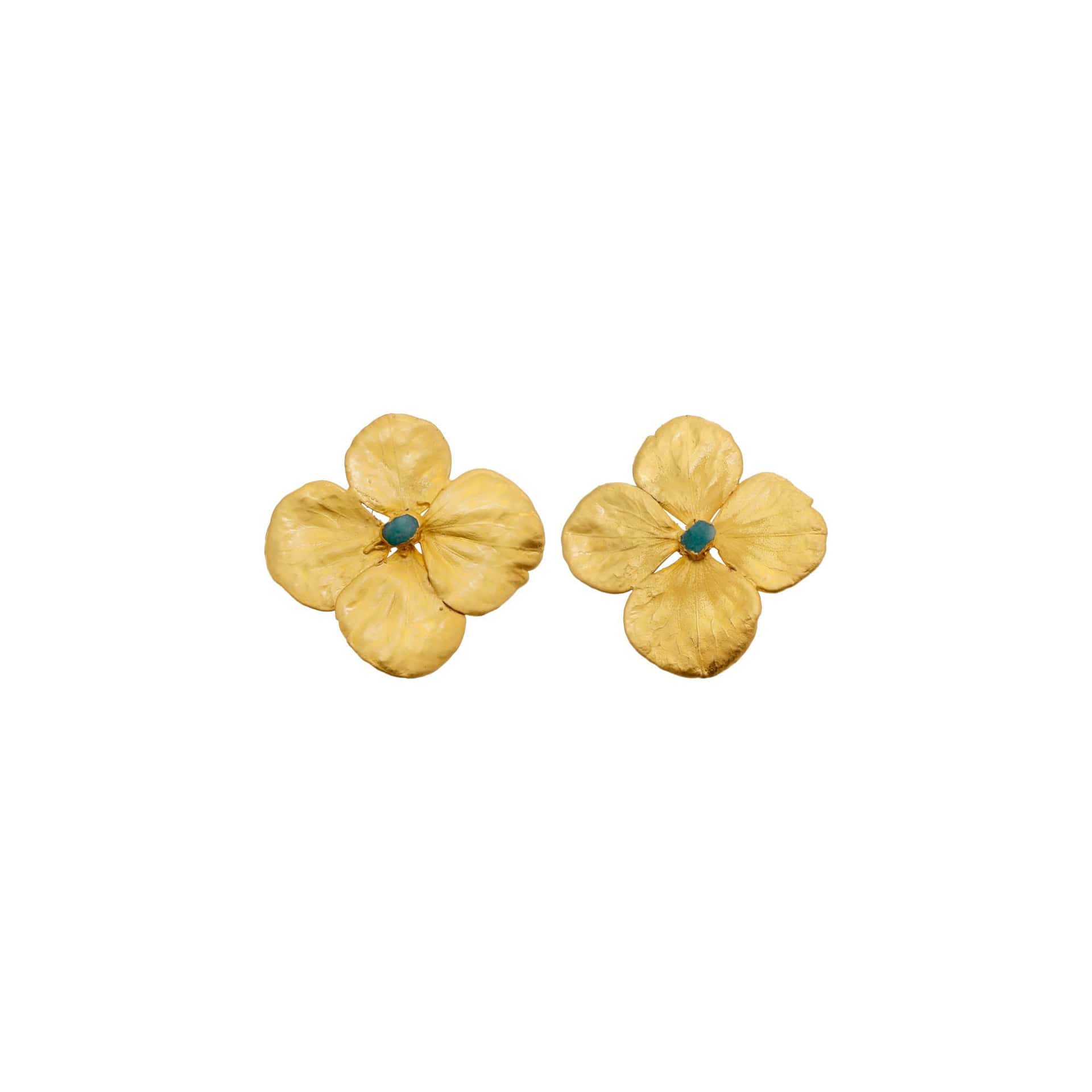 ARETES HORTENSIA Y ESMERALDA EN BRUTO - miniatura 1