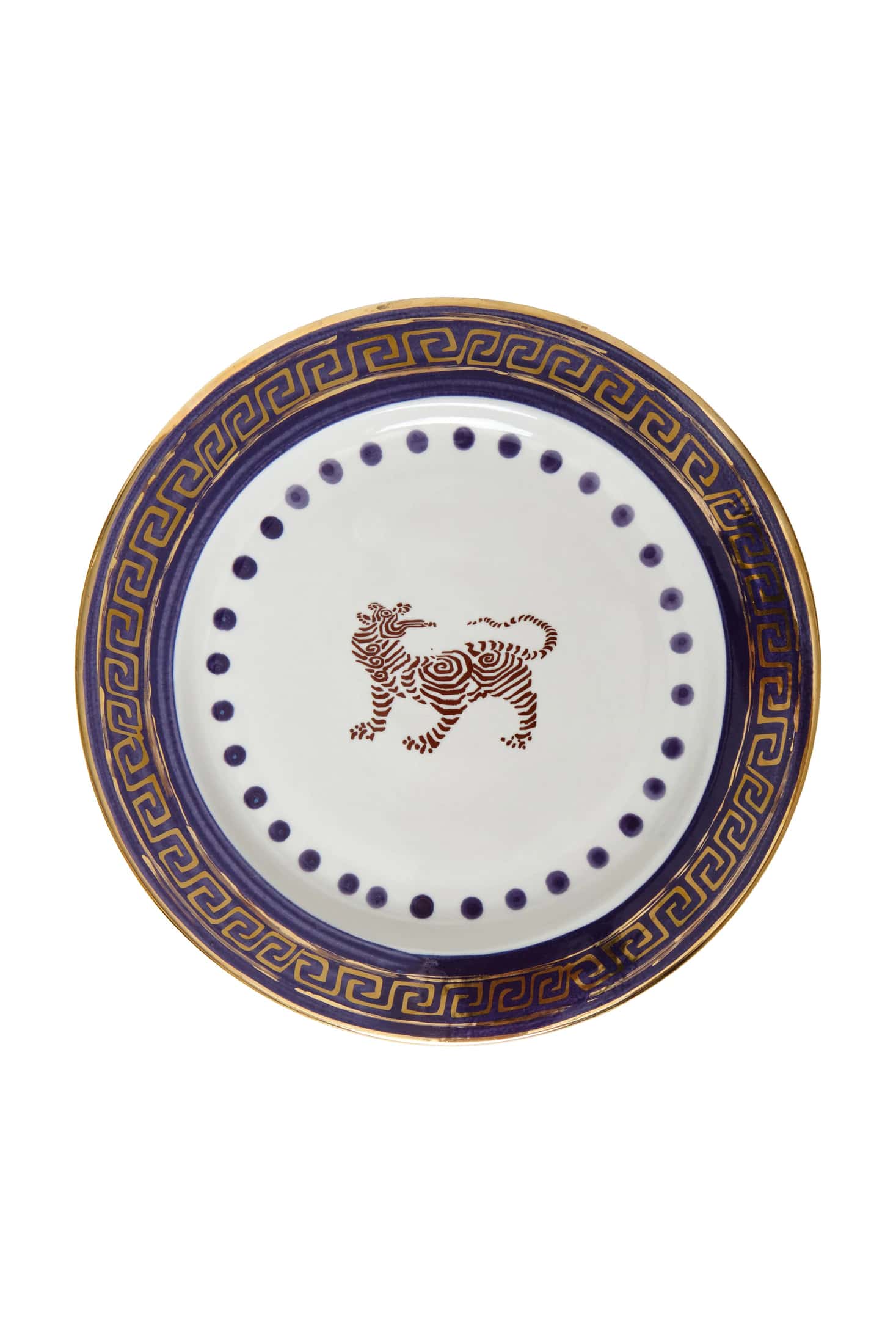 Tiger Dinner Plate / Purple & Gold