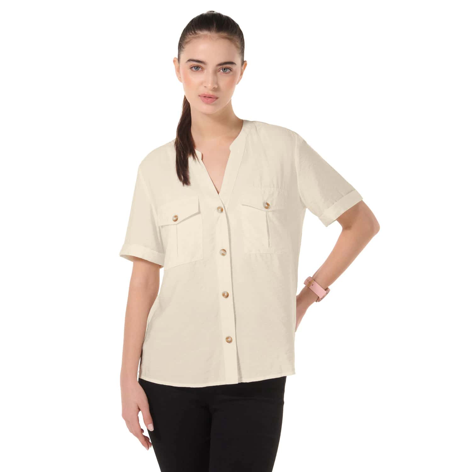 Camisa para Mujer Tucan Manga Corta Blanca