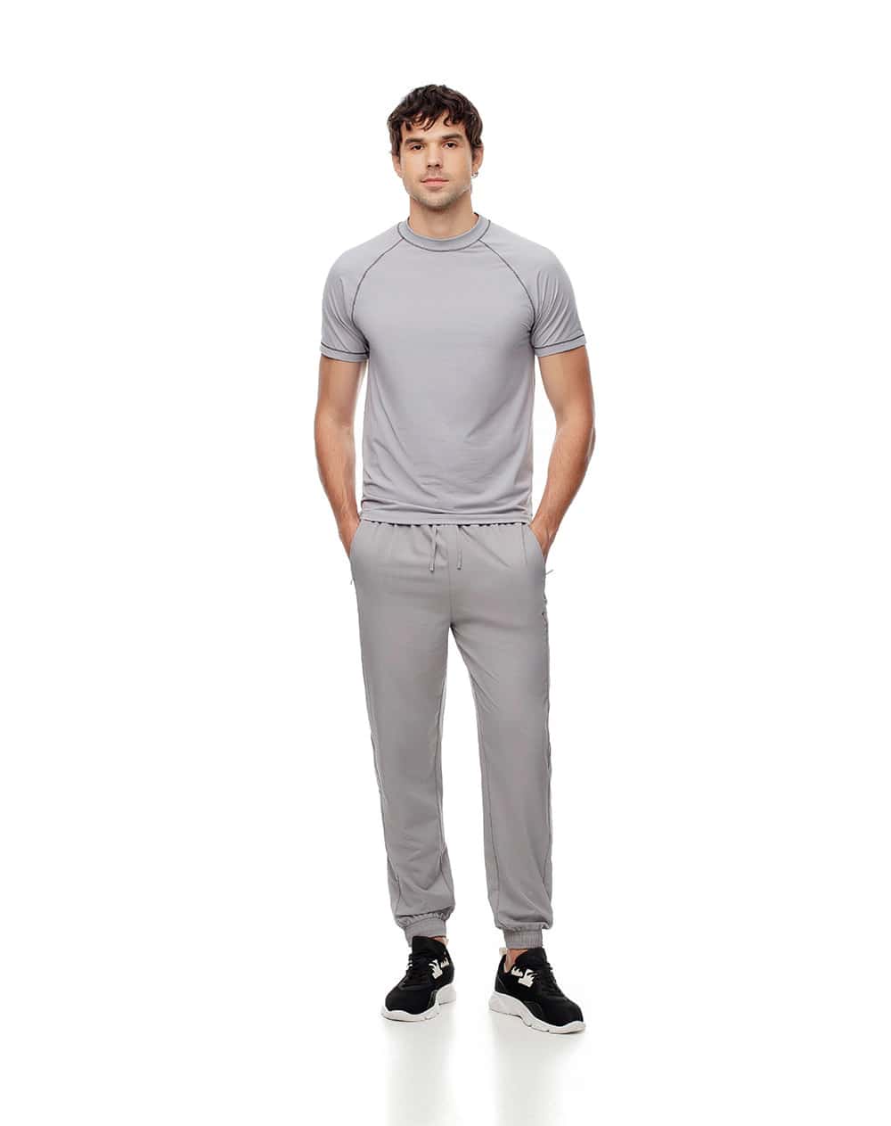 Jogger secado rápido gris hombre