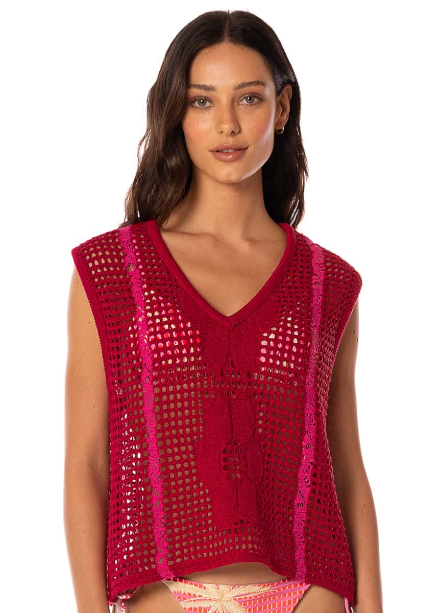 Maaji Flame Coral Plum Vest