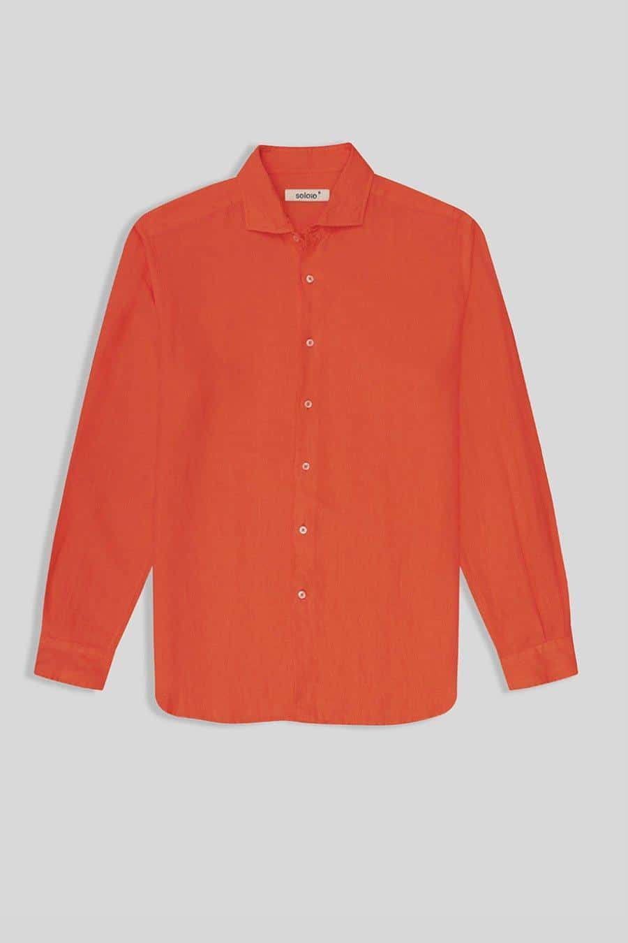 Men's linen shirt strong orange