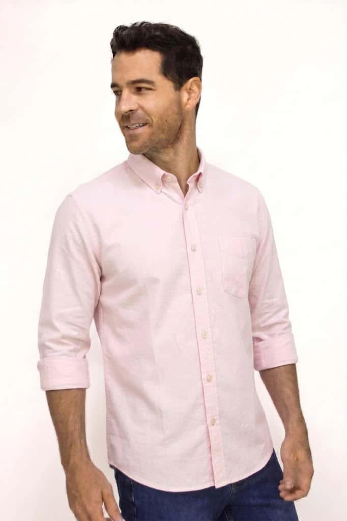 CAMISA MANGA LARGA ROSA PARA HOMBRE