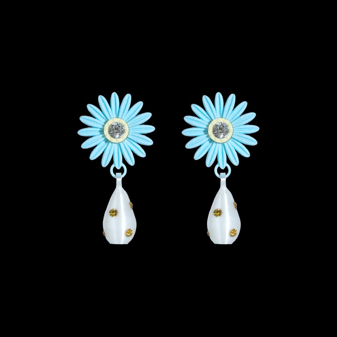 ARETES DE MARGARITA CON DIJE DE PERLA