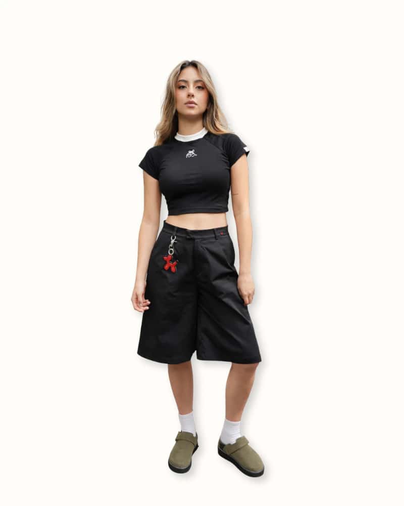Drill jorts - Negro