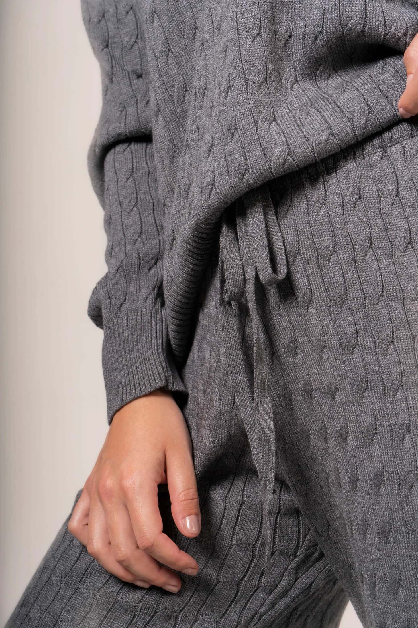 Pantalón Trenzado Mujer Gris - miniatura 5
