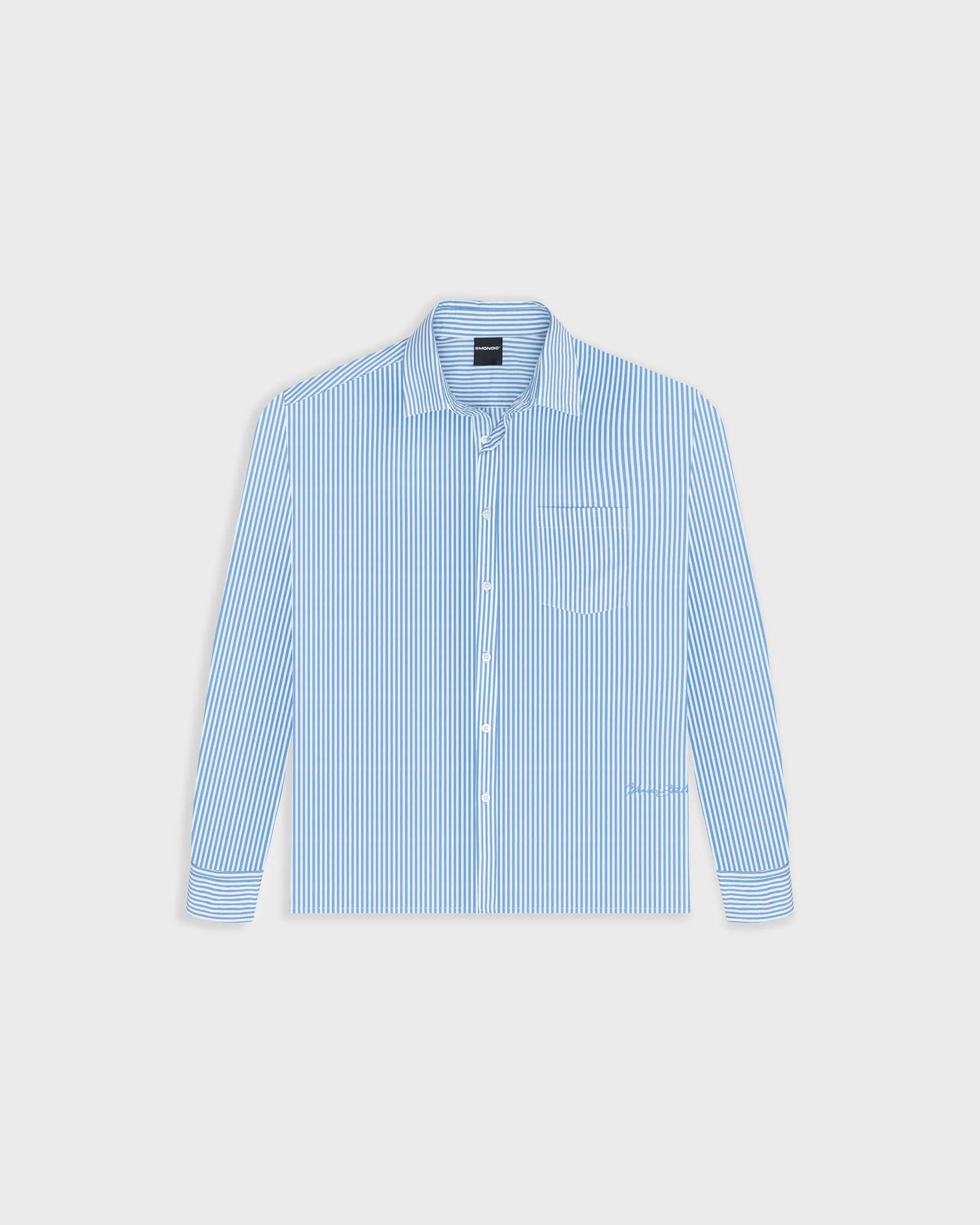 Pinstripe Shirt - Light Blue