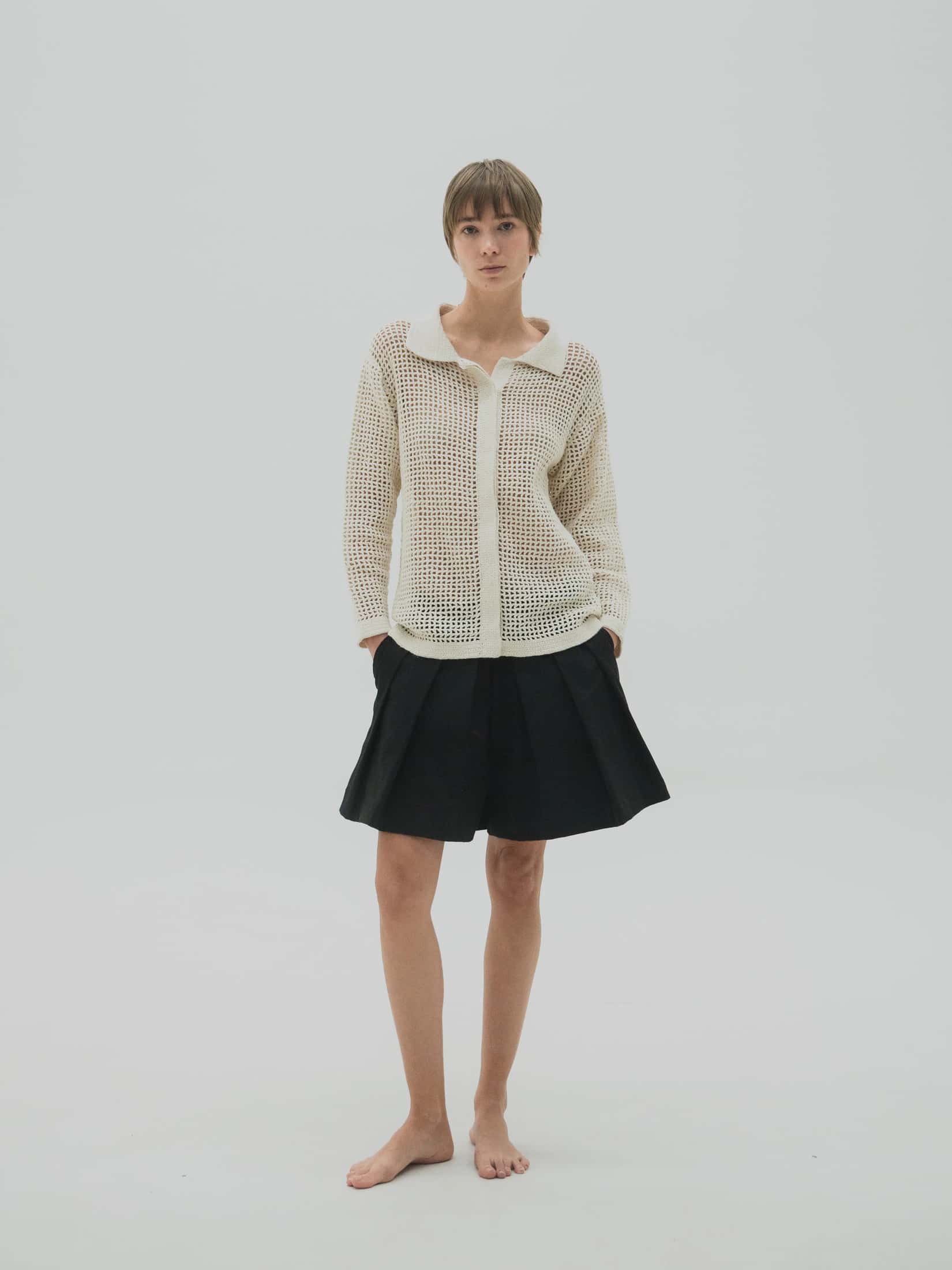 Camisa tejida en crochet Mujer