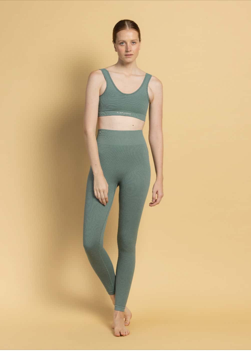 Set Top Box Legging Waffle Verde