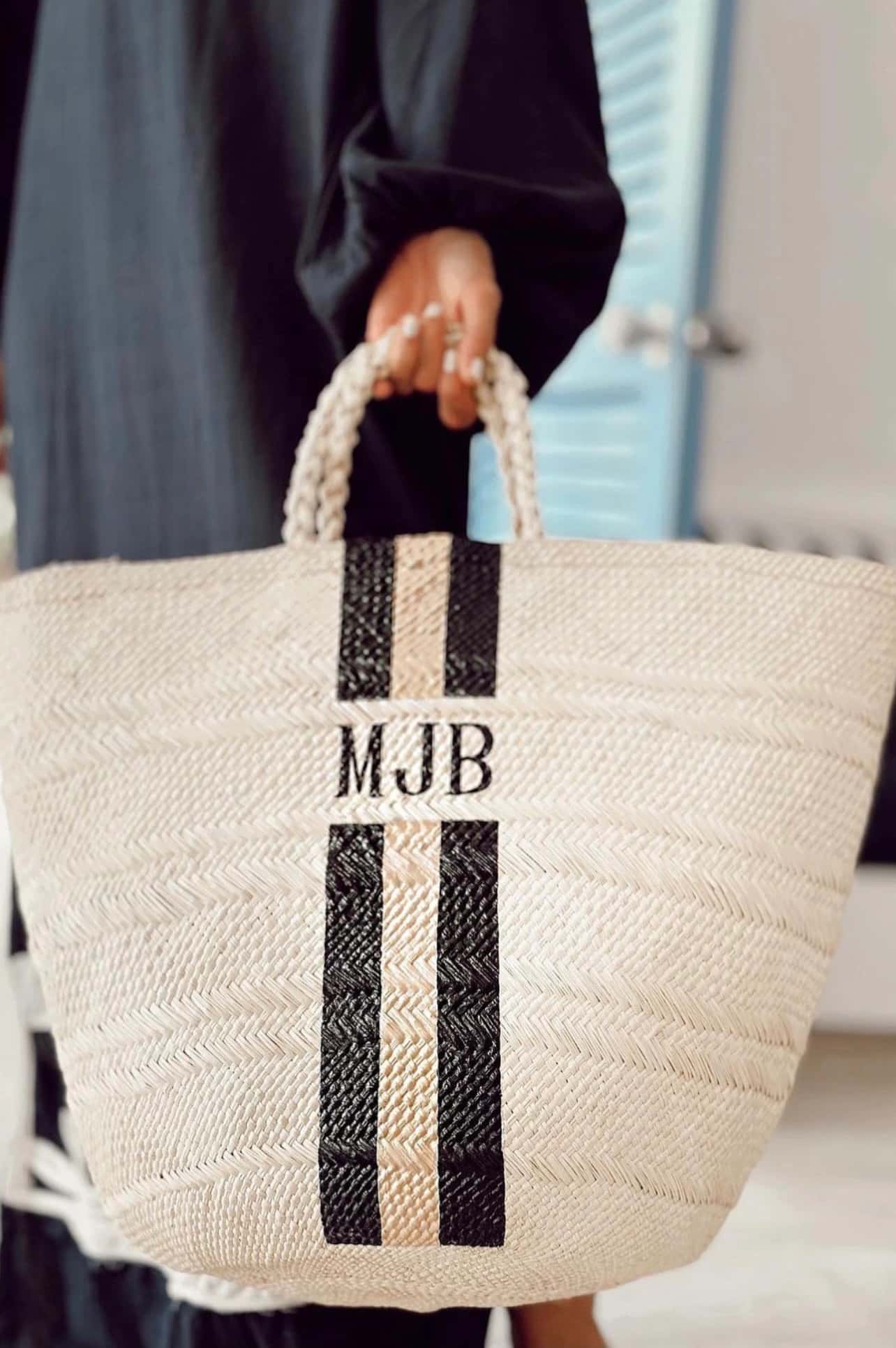 Oversized monogrammed Beach Bag