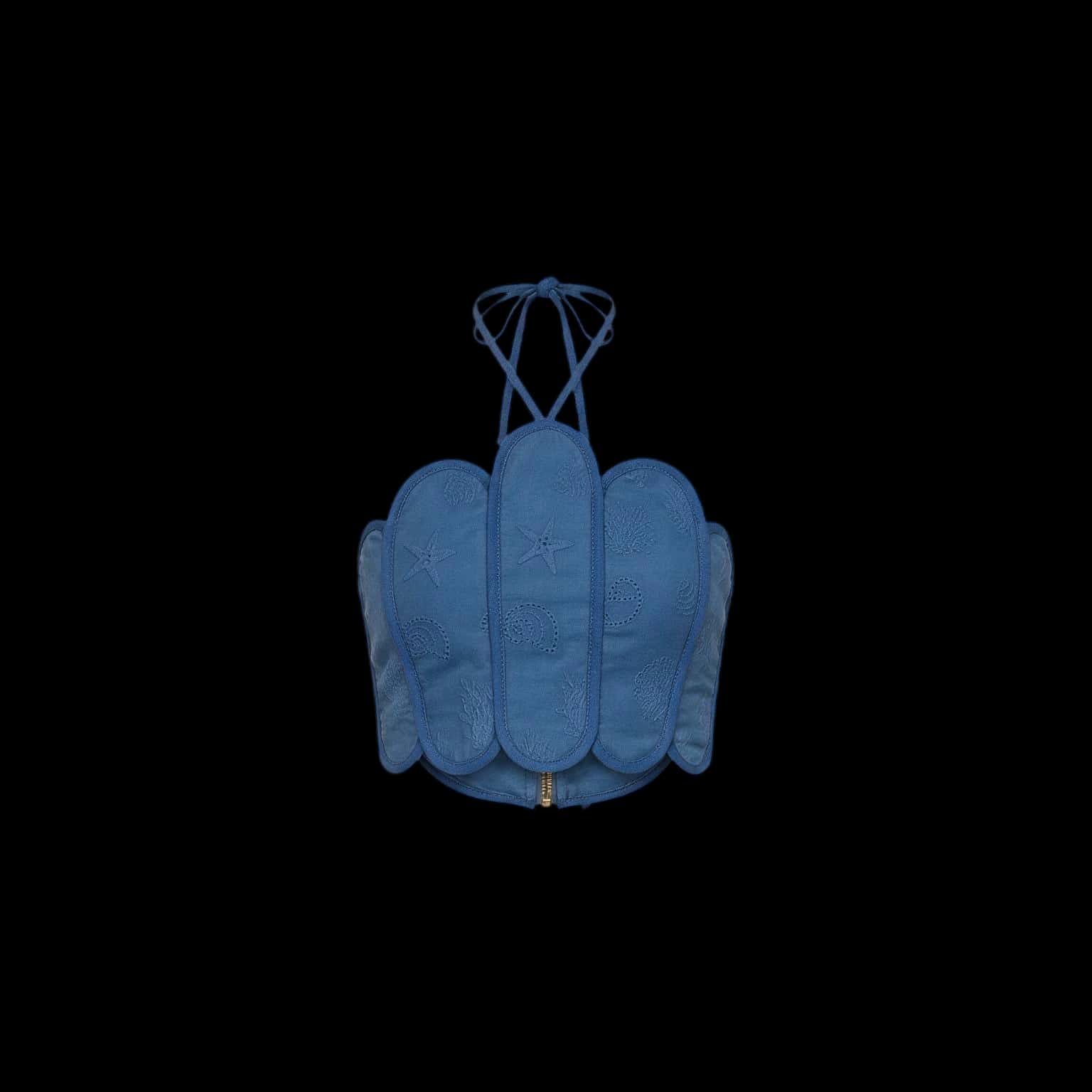 LENNY TOP (COQUINA DEEP SEA BLUE SEASHELLS - miniatura 1