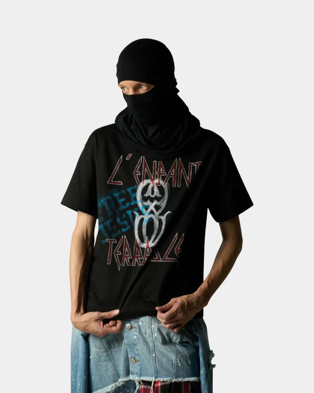 L'ENFANT MONOGRAM BLACK T-SHIRT - miniatura 3
