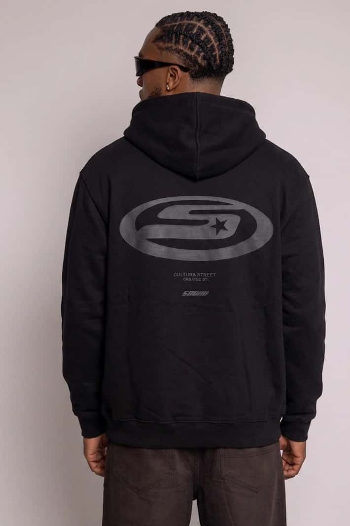 Hoodie Motion Cierre - Black