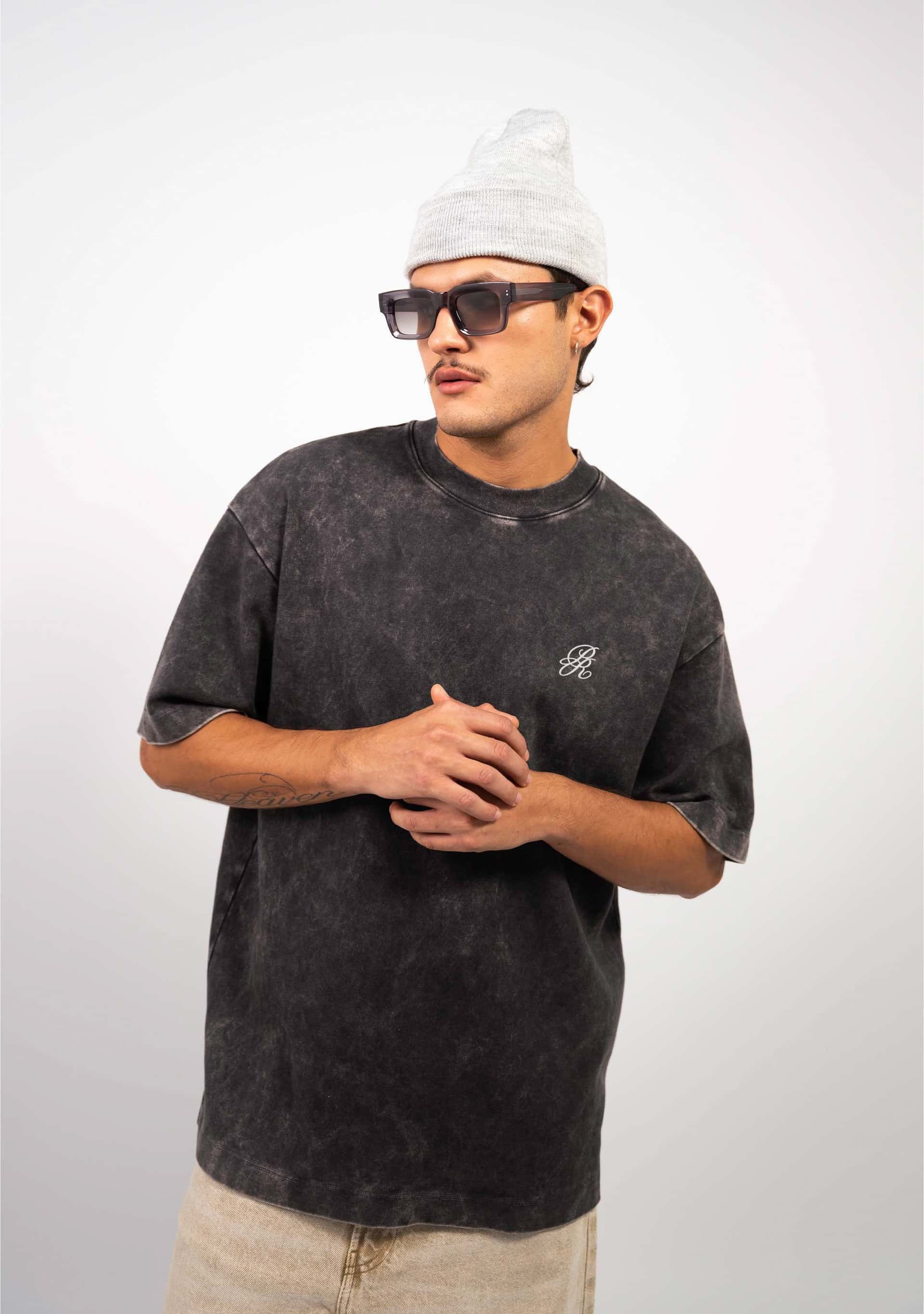 Washed Black Logo T-Shirt - miniatura 1