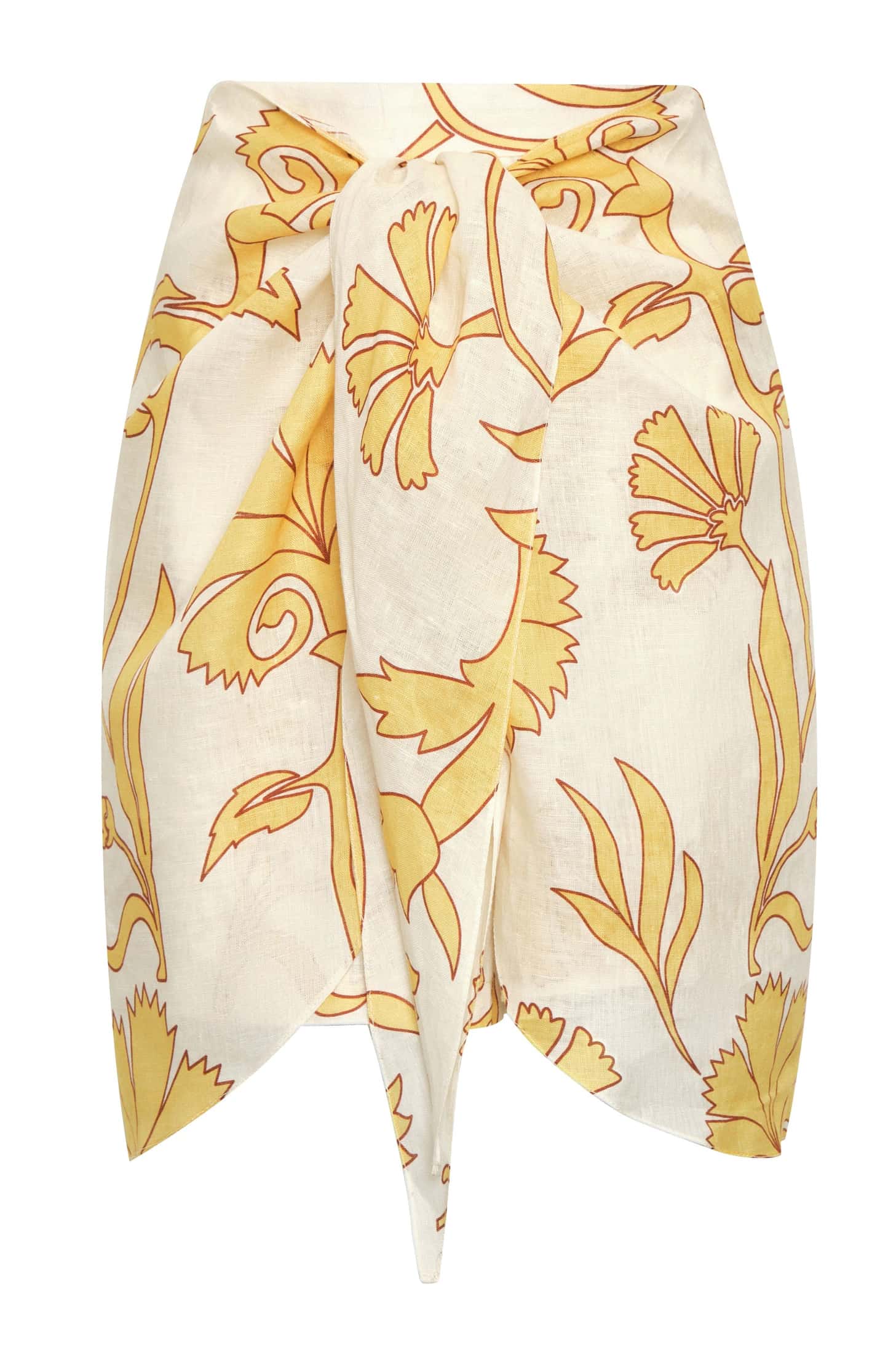 Bamboleiro Linen Short / Yellow Flowers