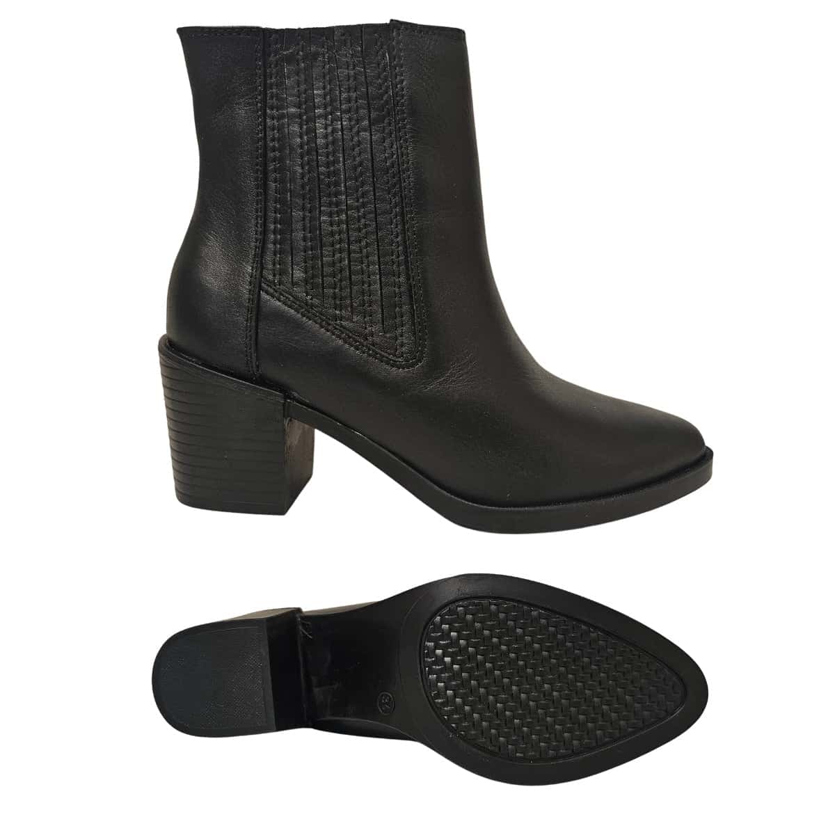 Botas Chelsea Mujer Cuero Negro - miniatura 4