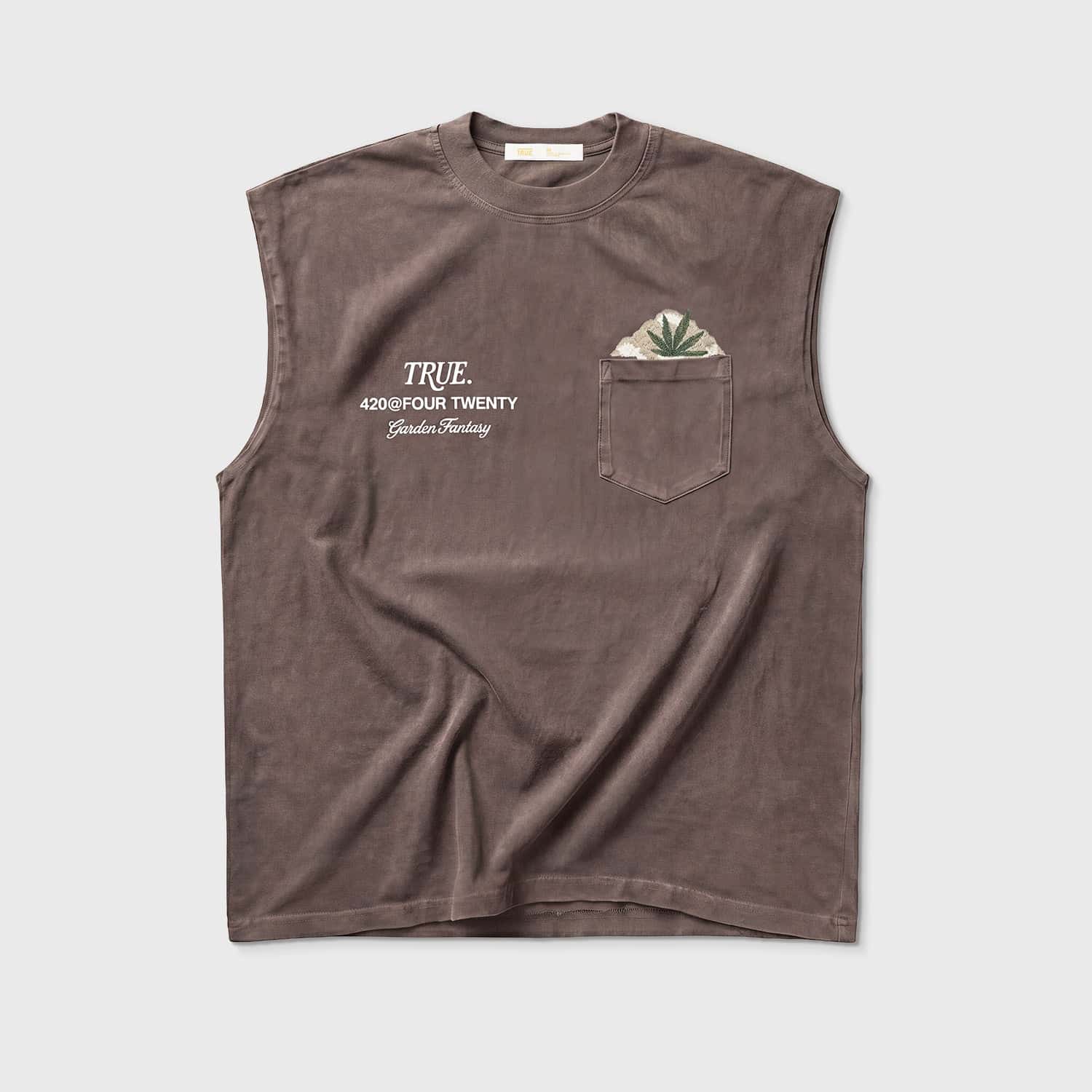 Garden Sleeveless Tee - Washed Brown