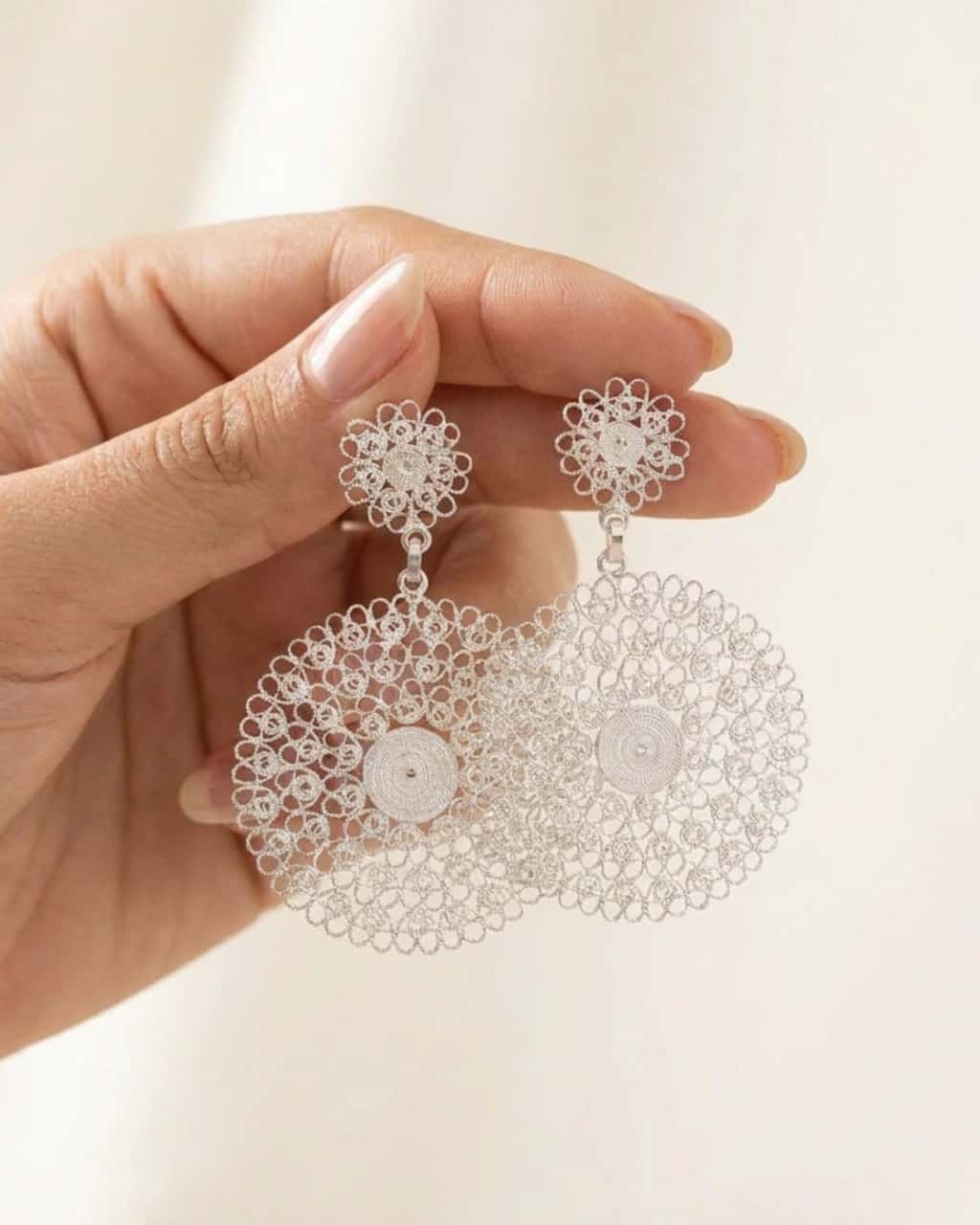 Aretes Topo Mandalas en Plata ley 950 Filigrana