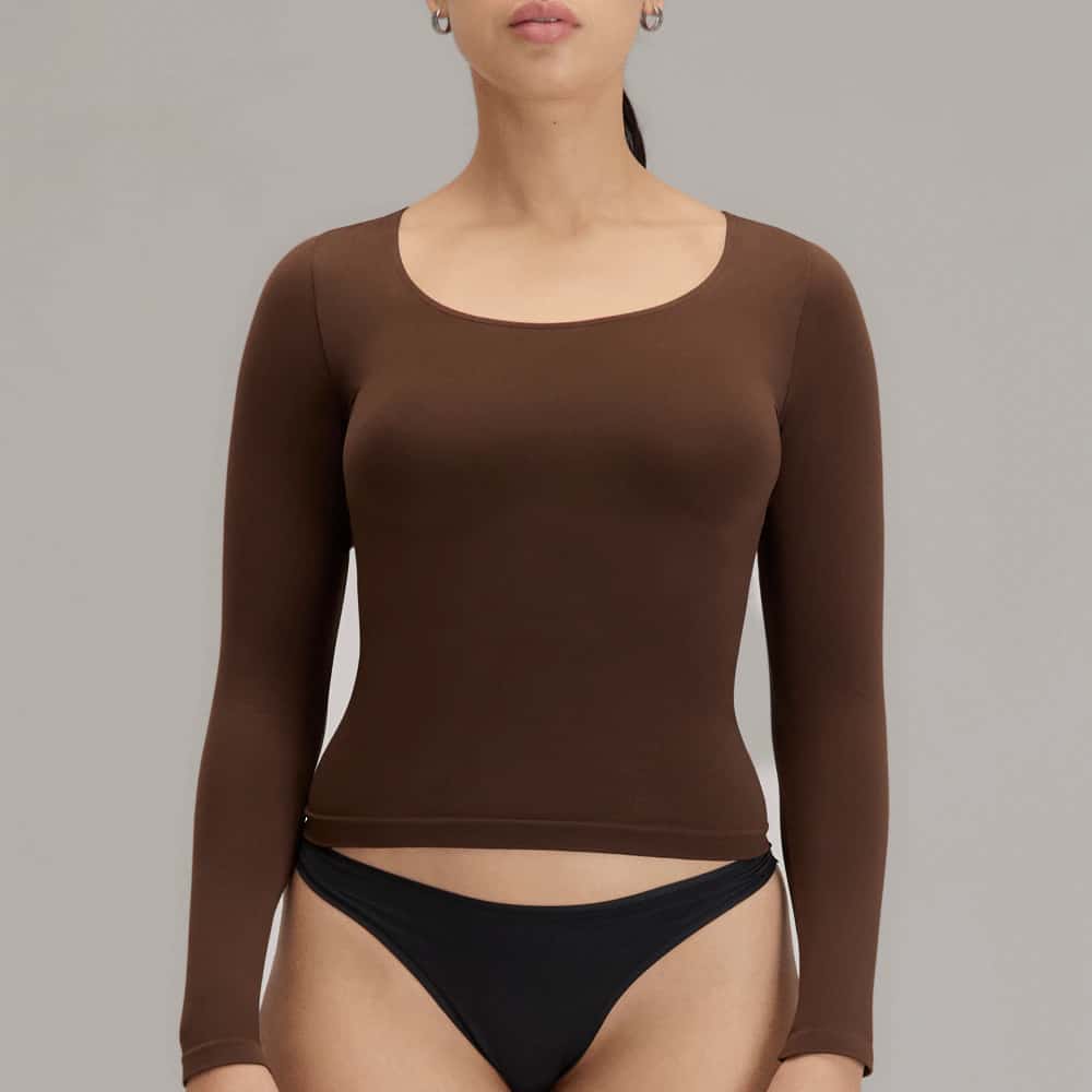 Camiseta Para Mujer Manga Larga Cuello Redondo | Lunia