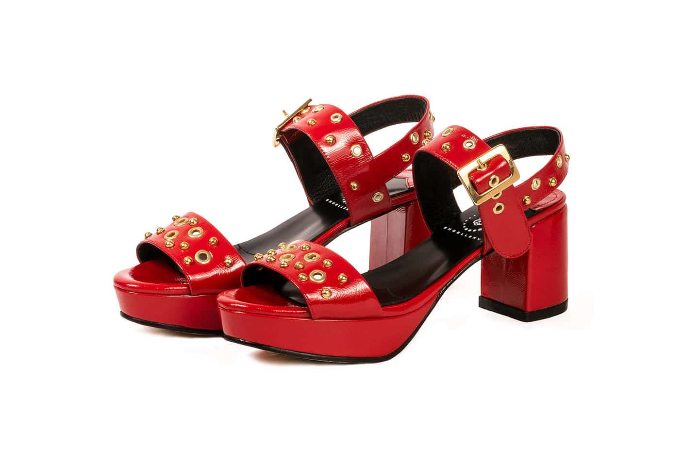 MARY JANE SHOELLERY RED X GOLD.