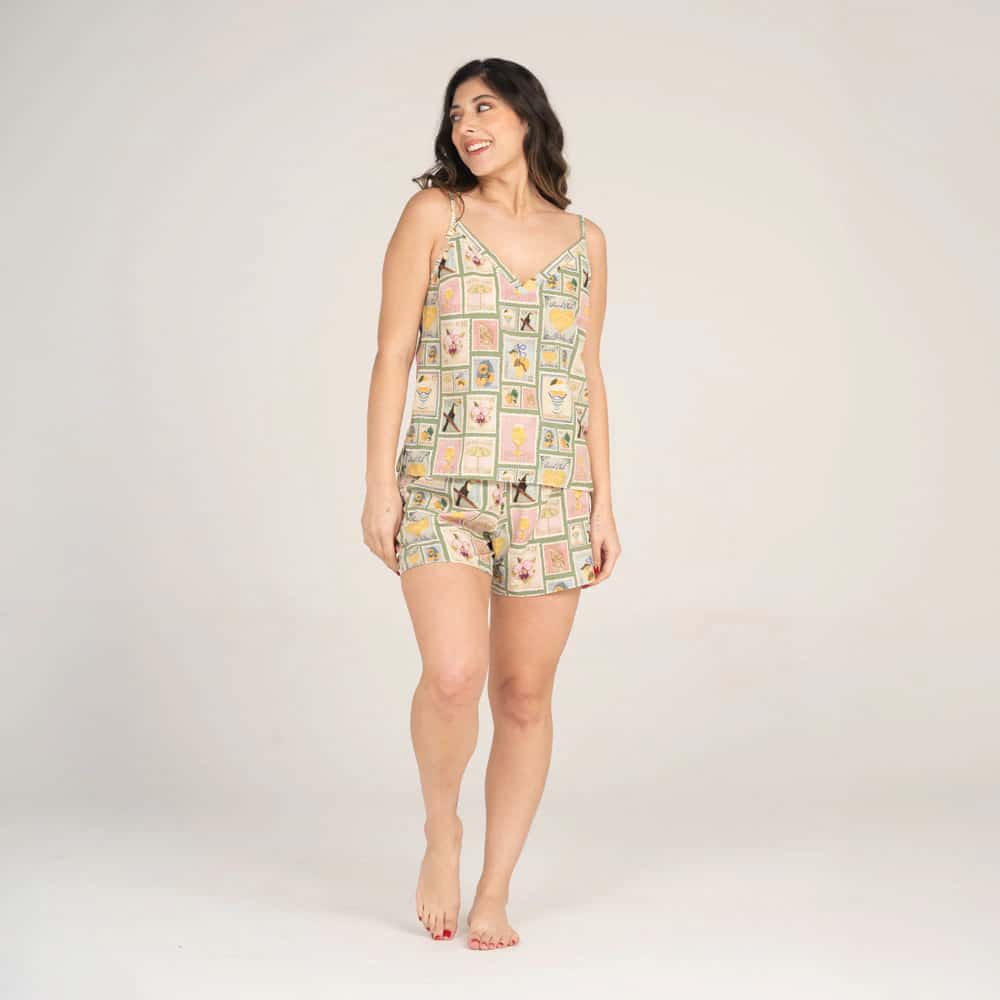 Conjunto de Pijama Short Estampilla.
