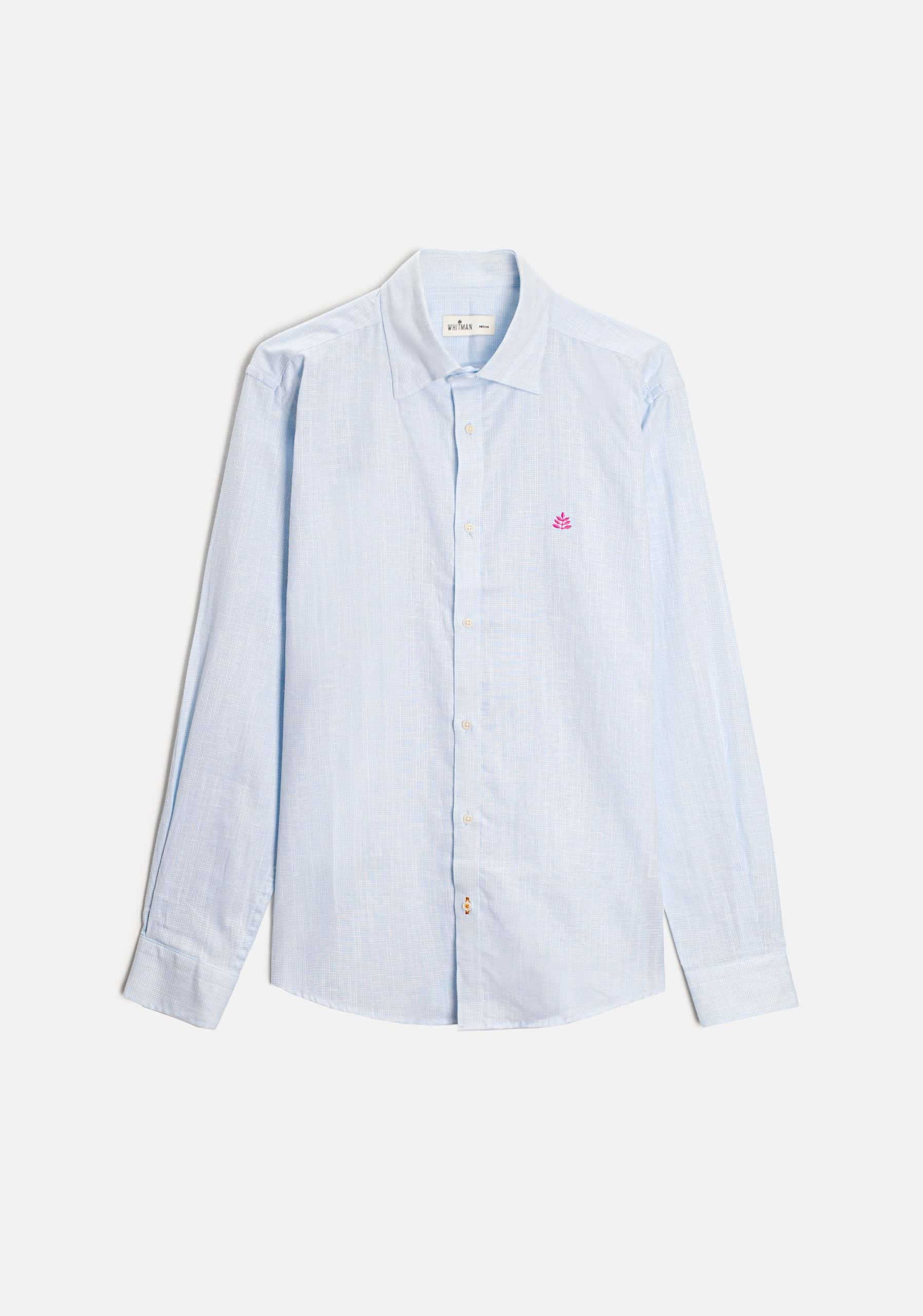Camisa H CI Cuadros L-Fuc Azul Claro