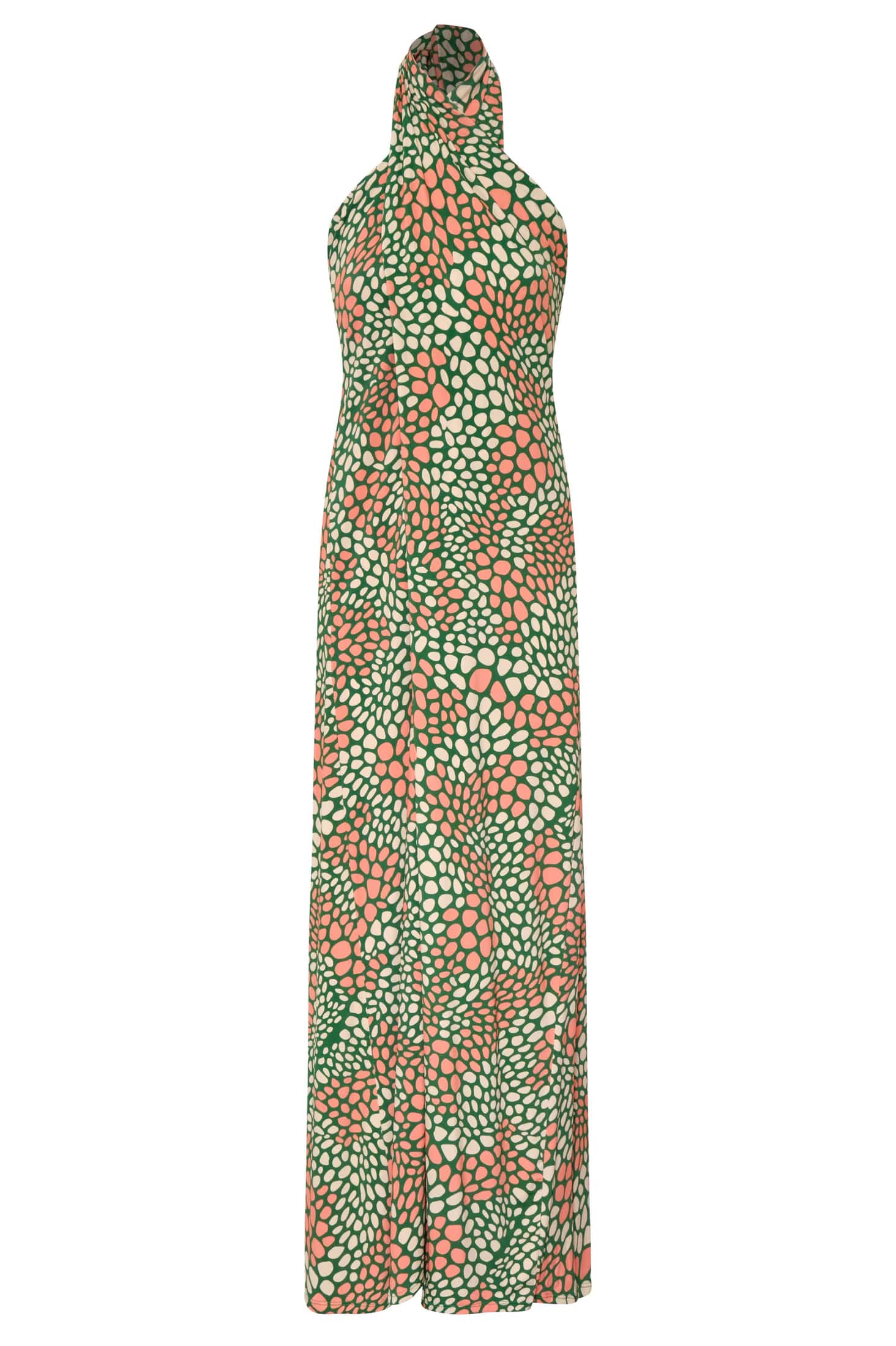 Carey Jersey Maxi Dress / Green Peach Animal Print
