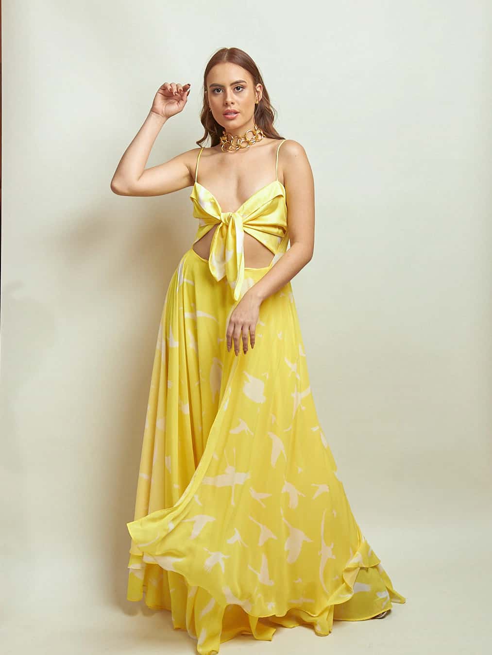 Vestido Gil Gaviotas Amarillas Estampado - miniatura 5