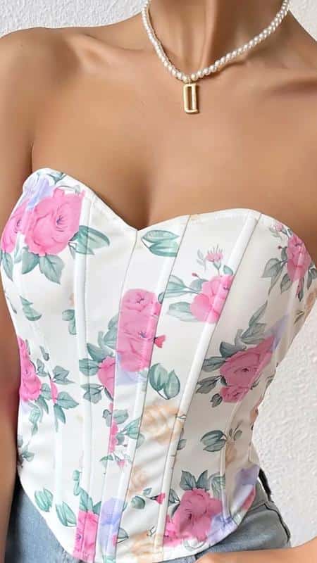 BRALETTE FLORES FONDO BLANCO