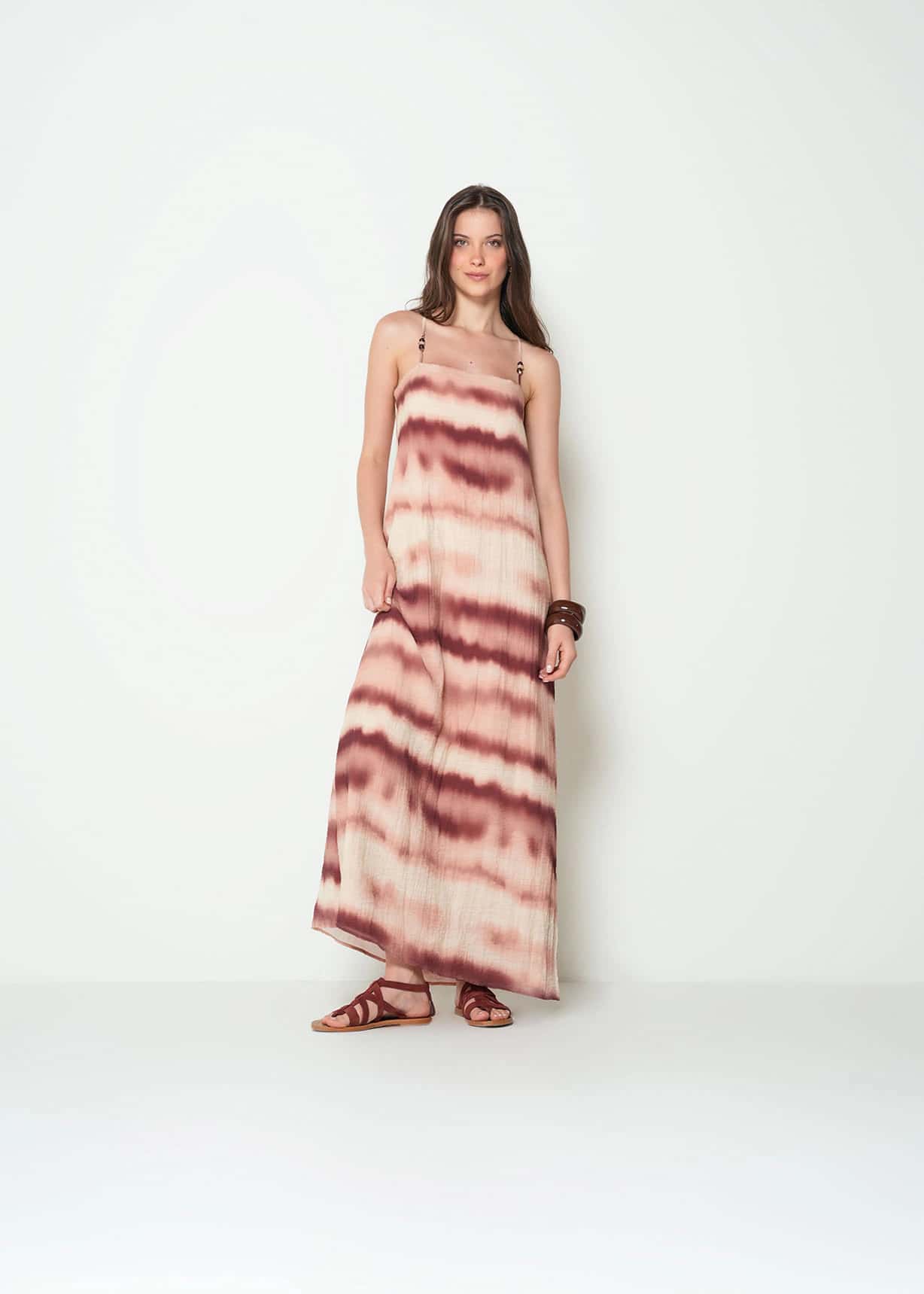 Vestido Largo De Tiras Estampado