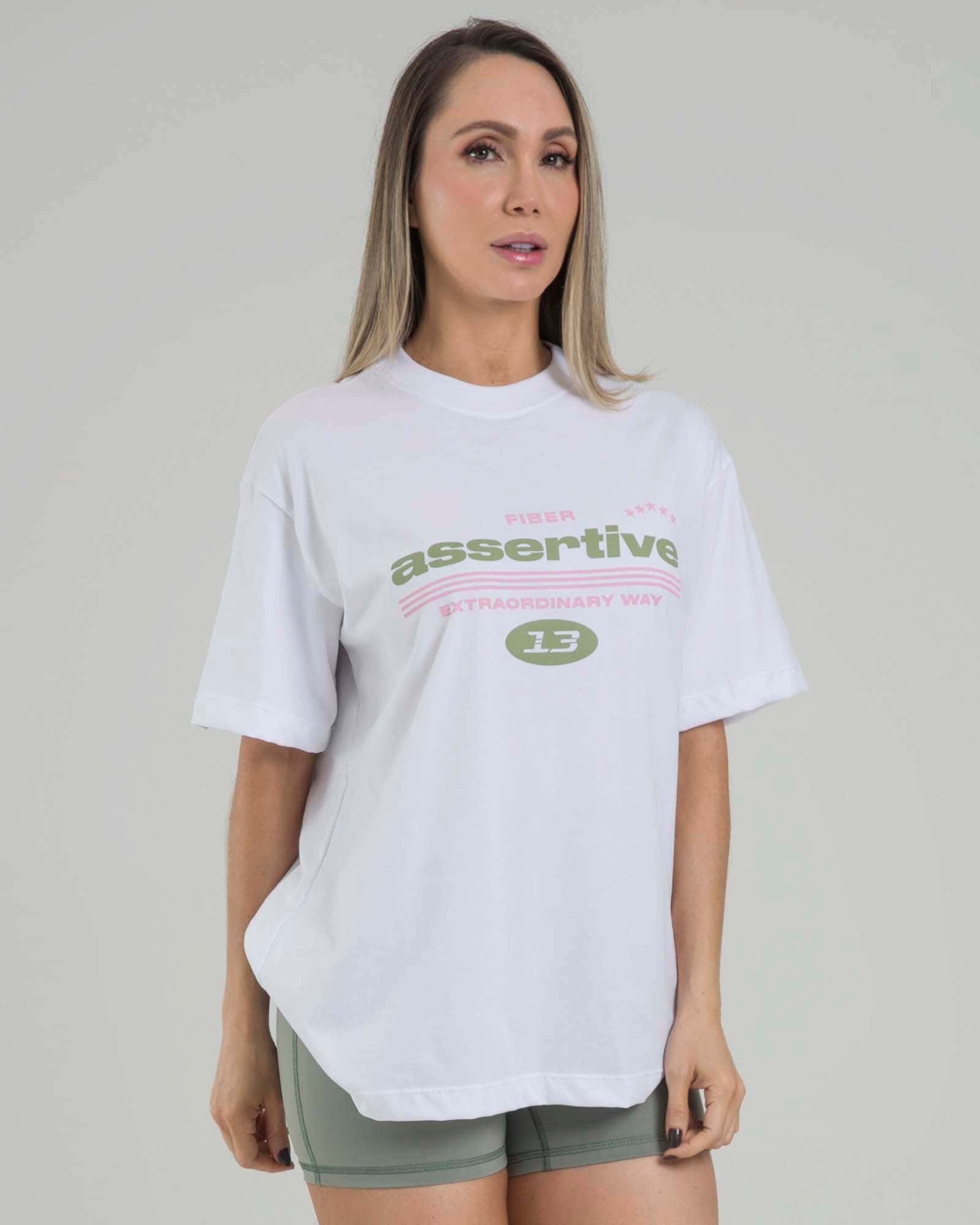 Camiseta oversize assertive blanco lumen FIBER