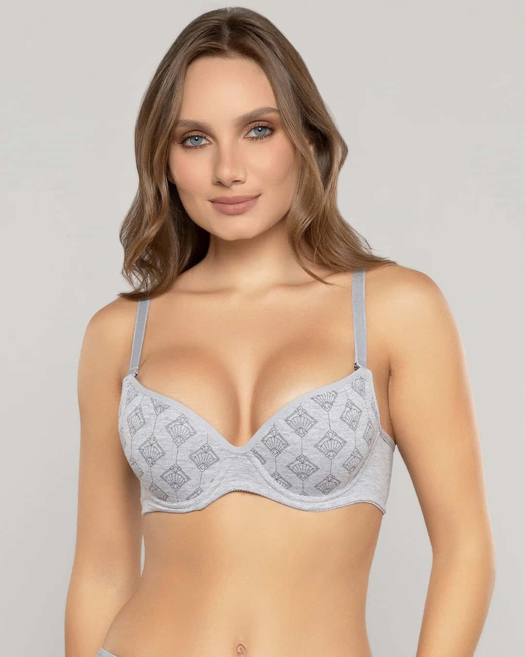 Brasier Media Copa en Algodón Estampado con Tirantes Ajustables Ref. 404 - miniatura 5