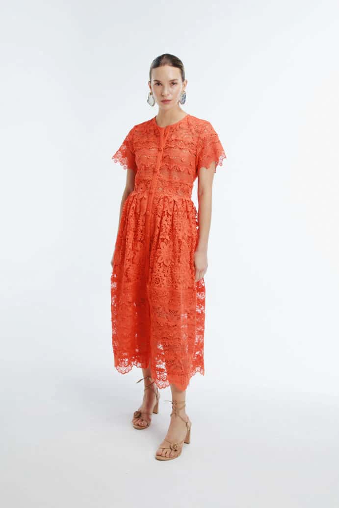 HIBISCUS MAXI DRESS FLAME