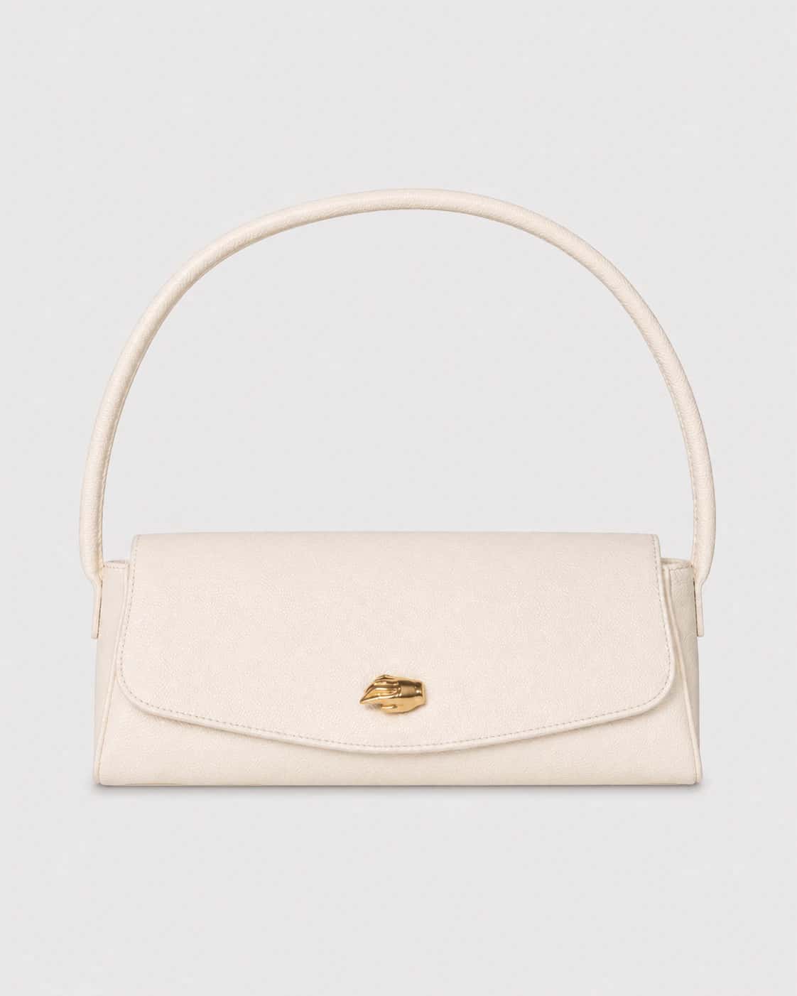 Cannoli M Cream Leather Bag