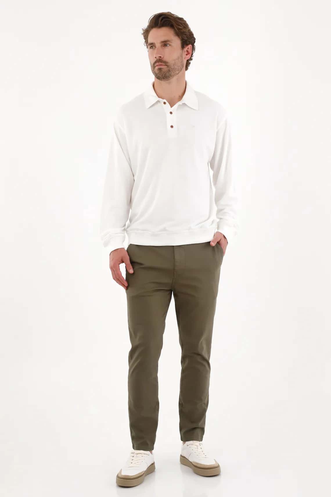 Pantalón chino verde para hombre