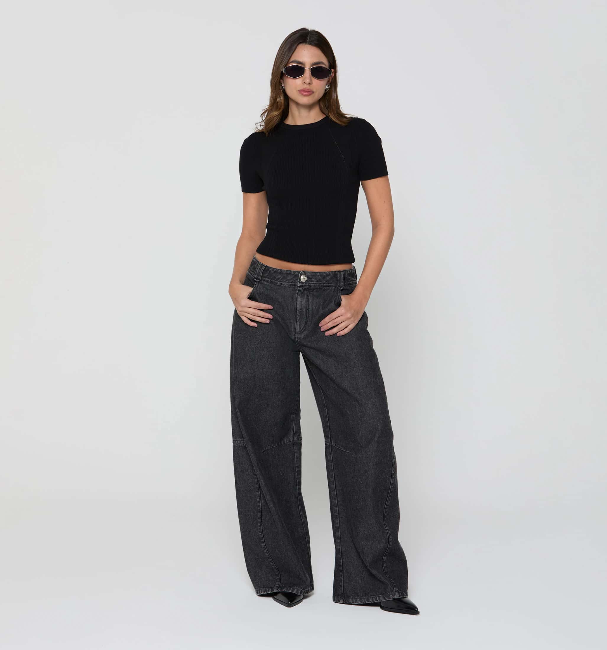 Blusa manga corta tejida
