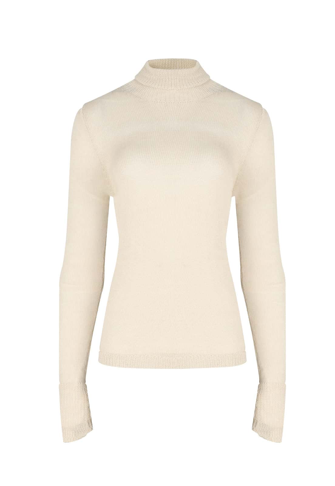 BABY ALPACA SILK KNITTED TURTLENECK SWEATER
