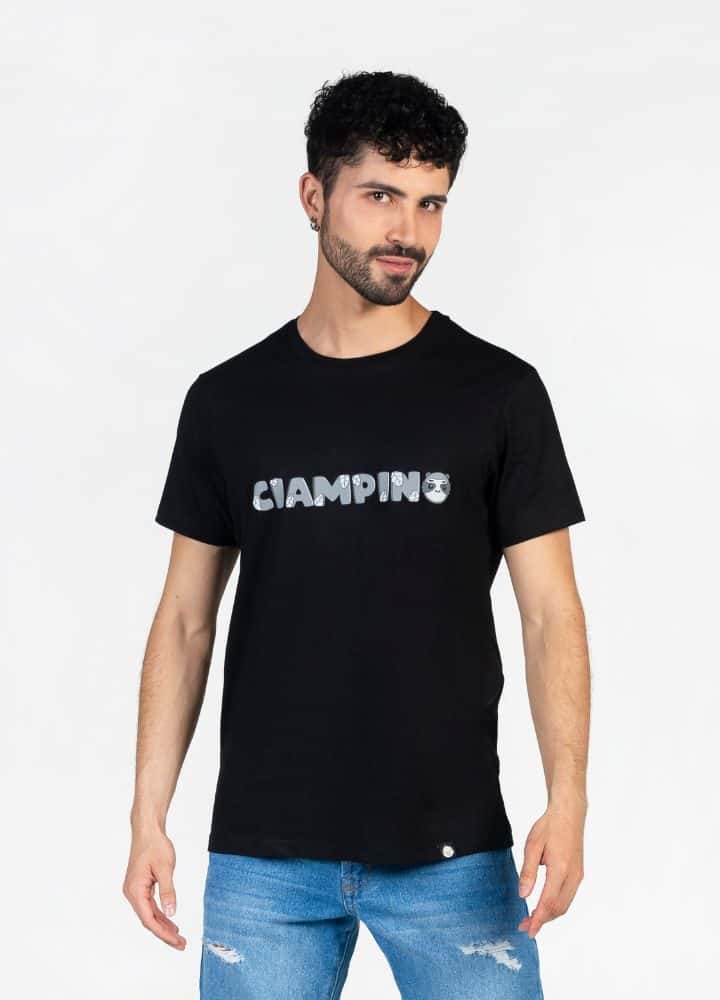 Hojas Camiseta Regular – Negro