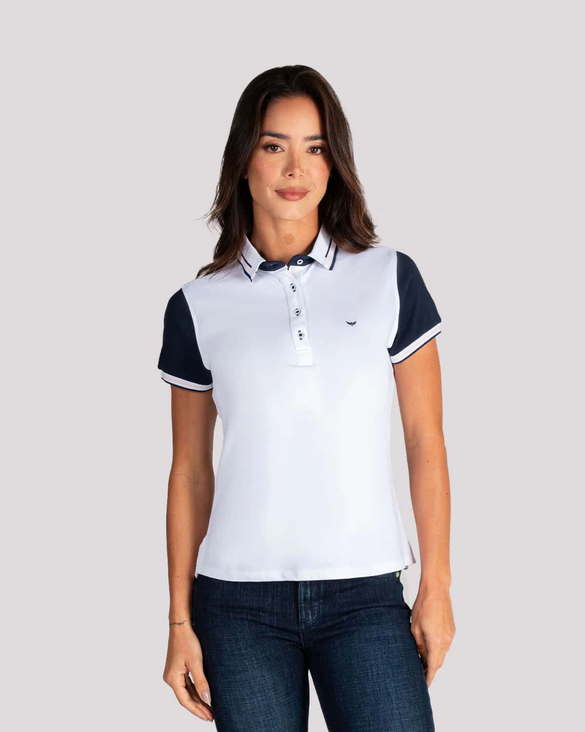Polo blanca para mujer