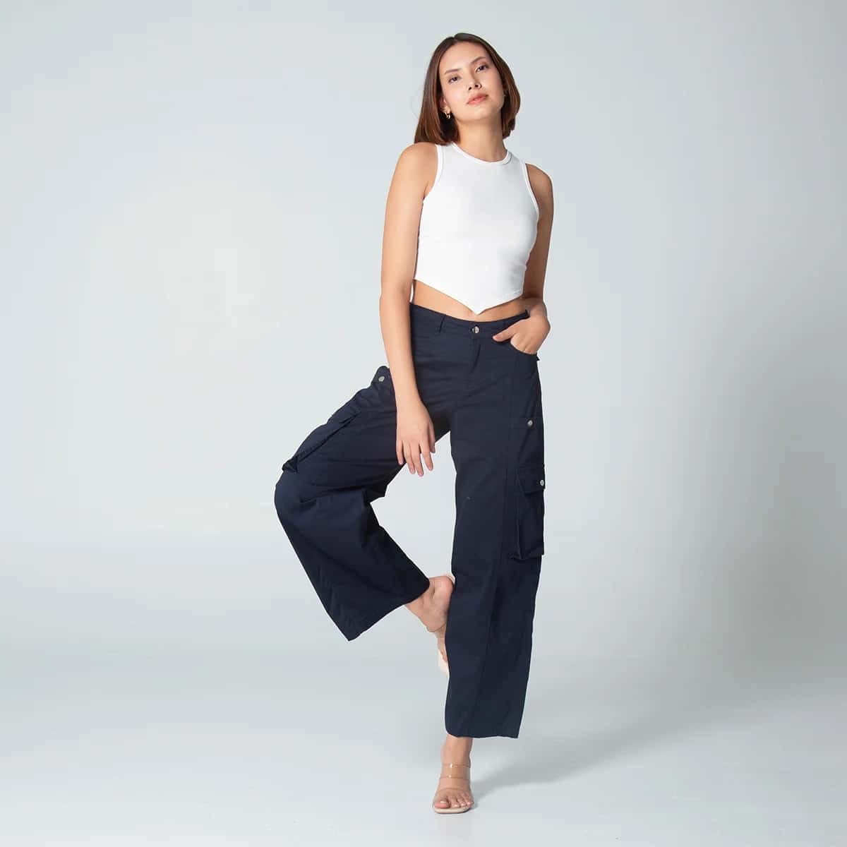 Pantalon Dril Wide Leg Solid