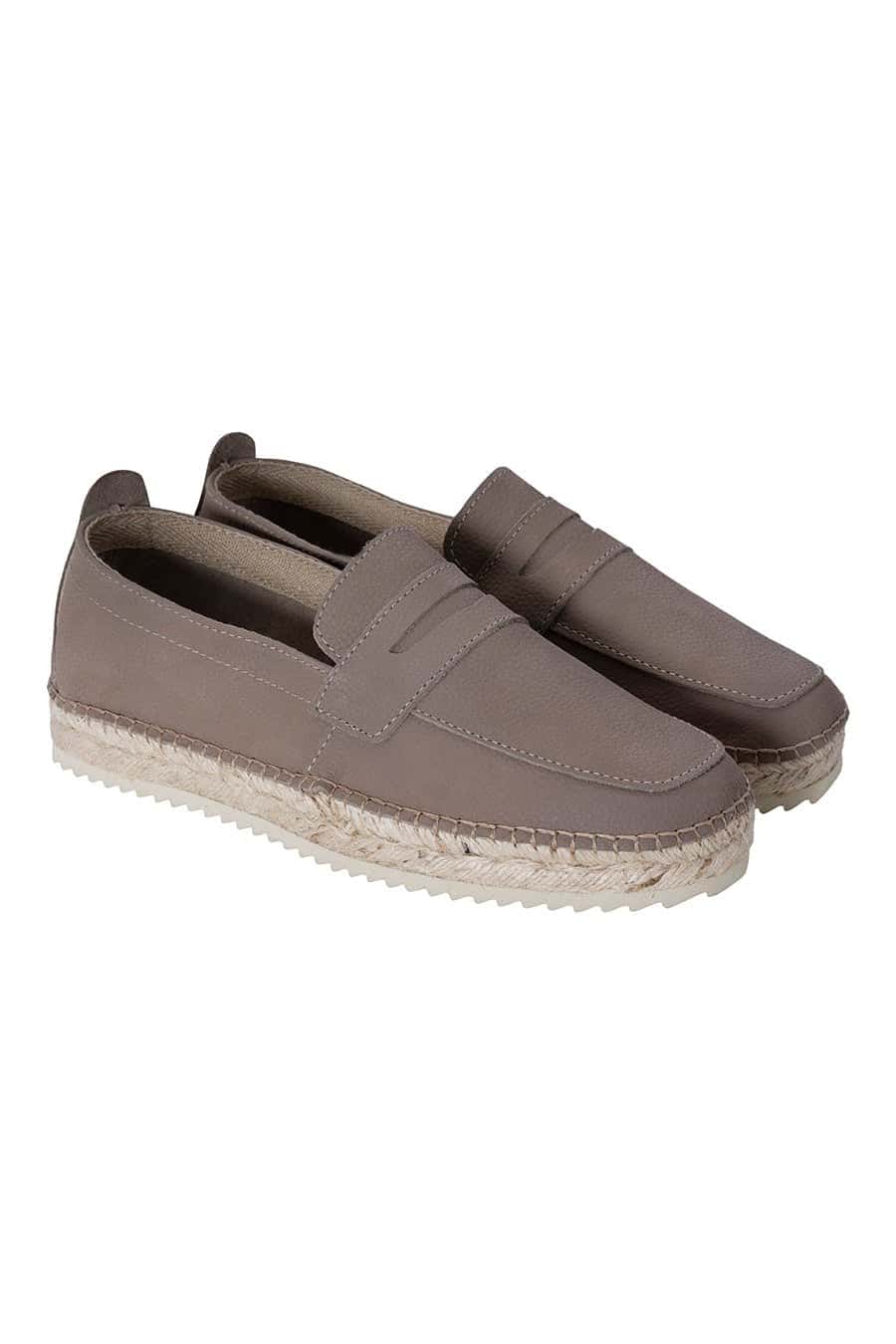 Men's leather espadrille beige masked