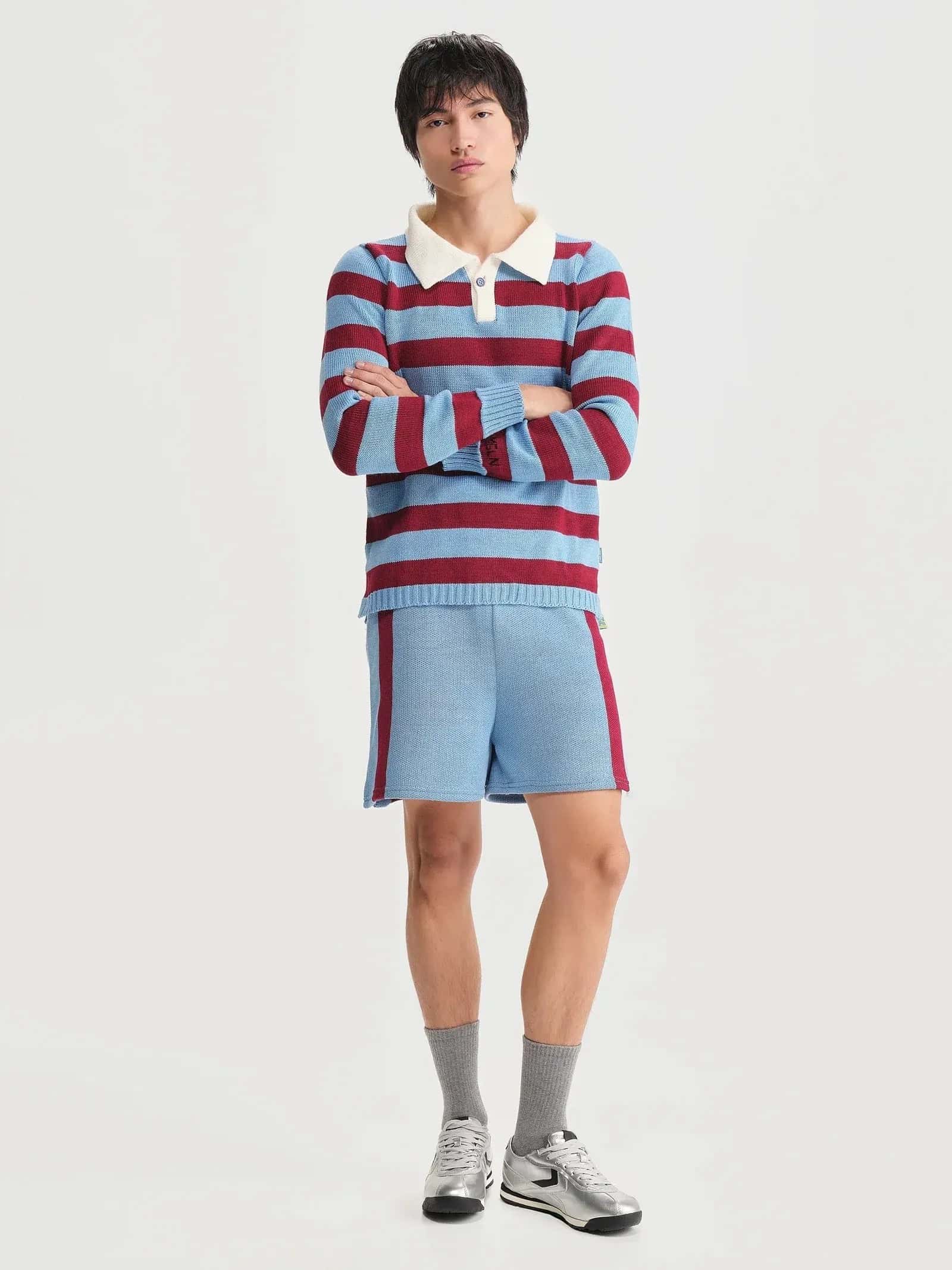 Polo Rayas Rojo Azul
