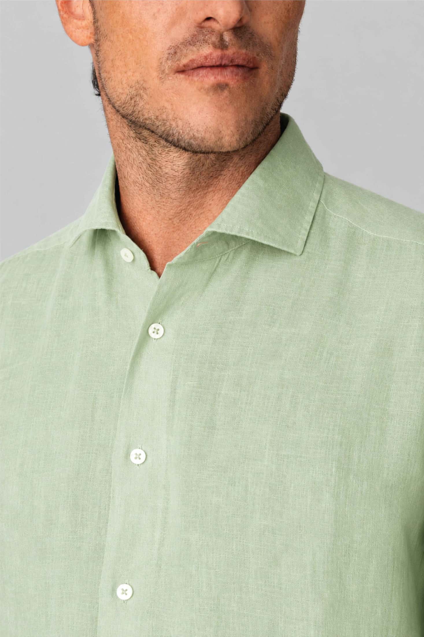 Men's linen shirt ambrosia green