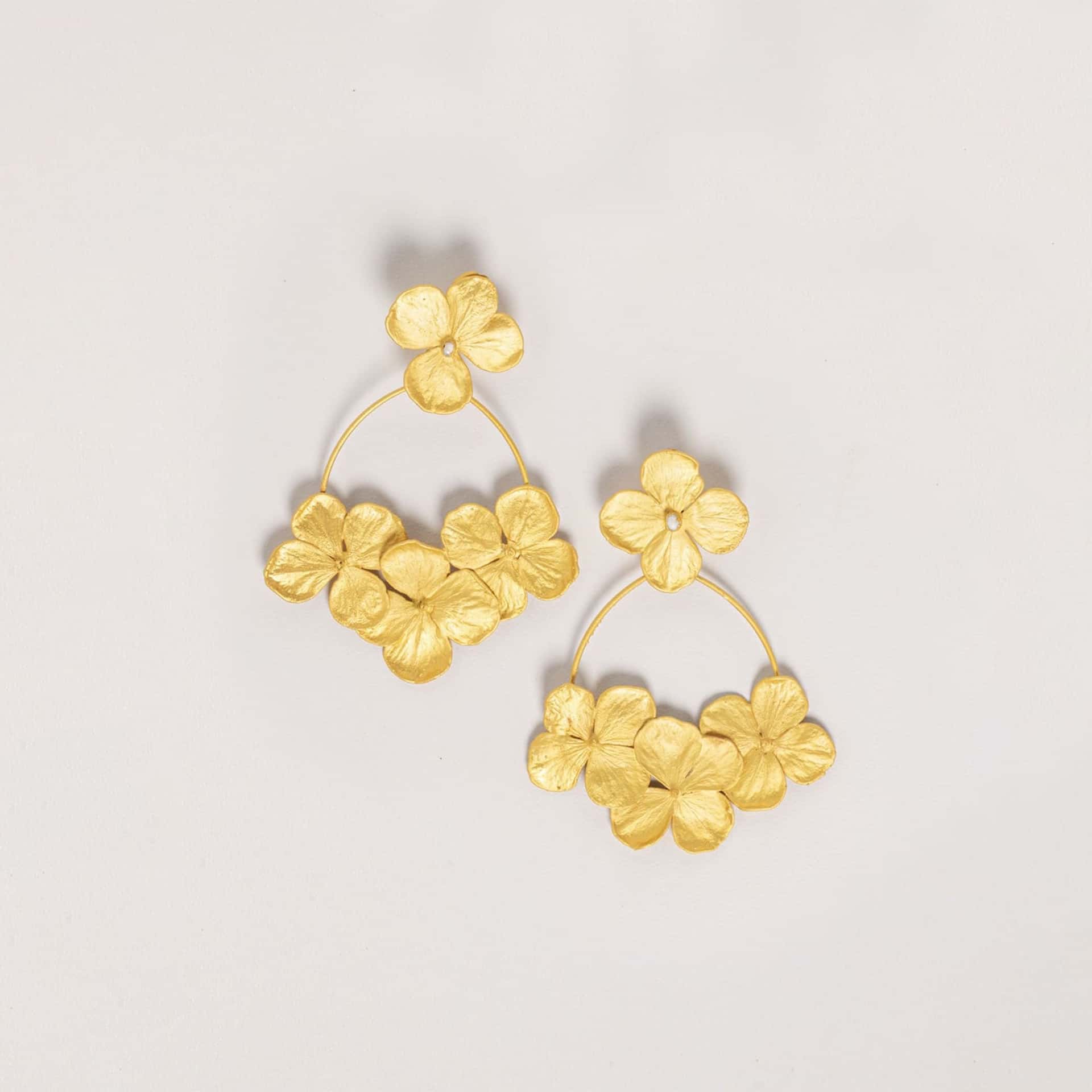 ARETES HYDRANGEA CON PERLAS - REMOVIBLE