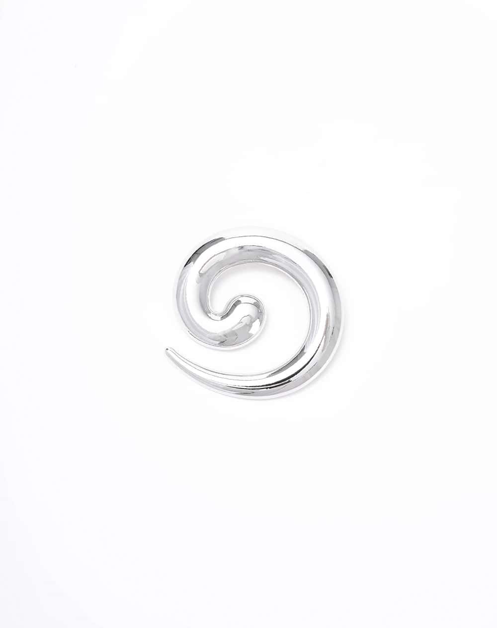 Prendedor espiral plateado mujer