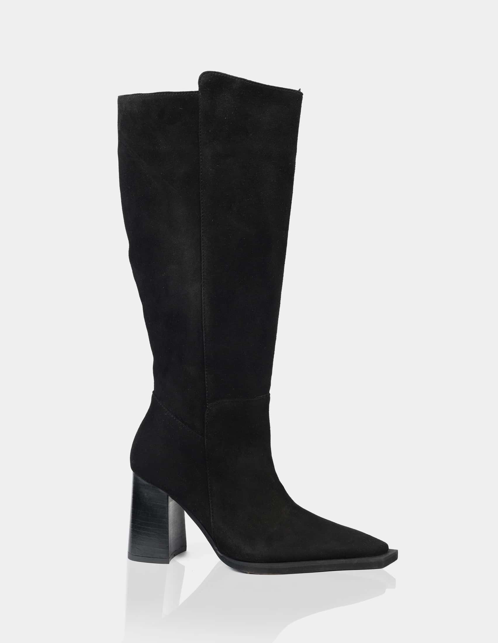 Bota Florencia Cuero Ante Negro